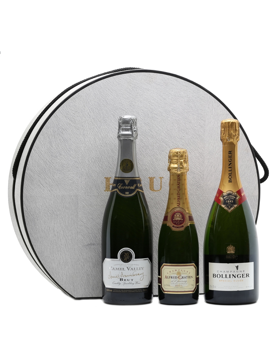 3 x Assorted Champagne & Krug Hat Box 37.5cl & 75cl 