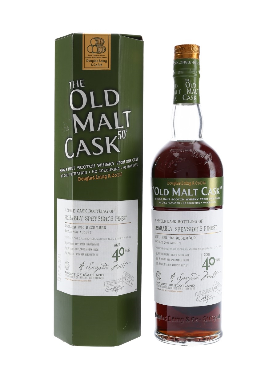 Speyside's Finest 1966 40 Year Old The Old Malt Cask Bottled 2007 - Douglas Laing 70cl / 50%