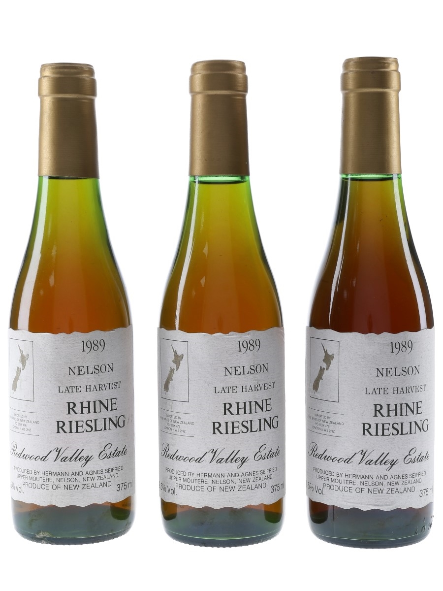 Nelson Late Harvest Rhine Riesling 1989 Redwood Valley Estate 3 x 37.5cl / 9.5%