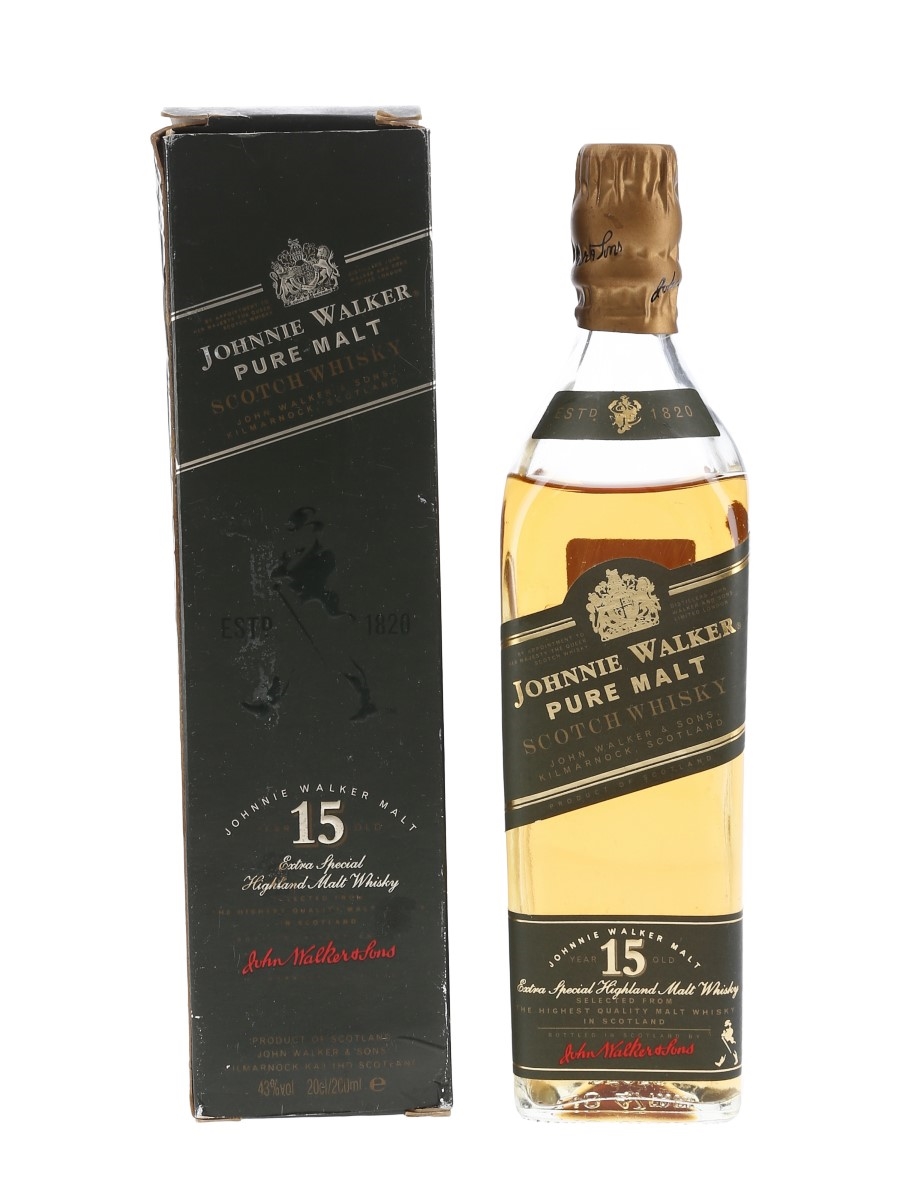 Johnnie Walker 15 Year Old Bottled 1990s - Pure Malt 20cl / 43%