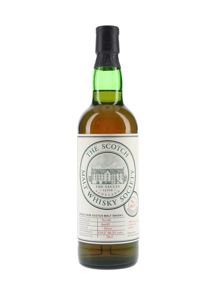 SMWS 18.17 Blackcurrant Chews In A Sauna Inchgower 1966 70cl / 68.3%