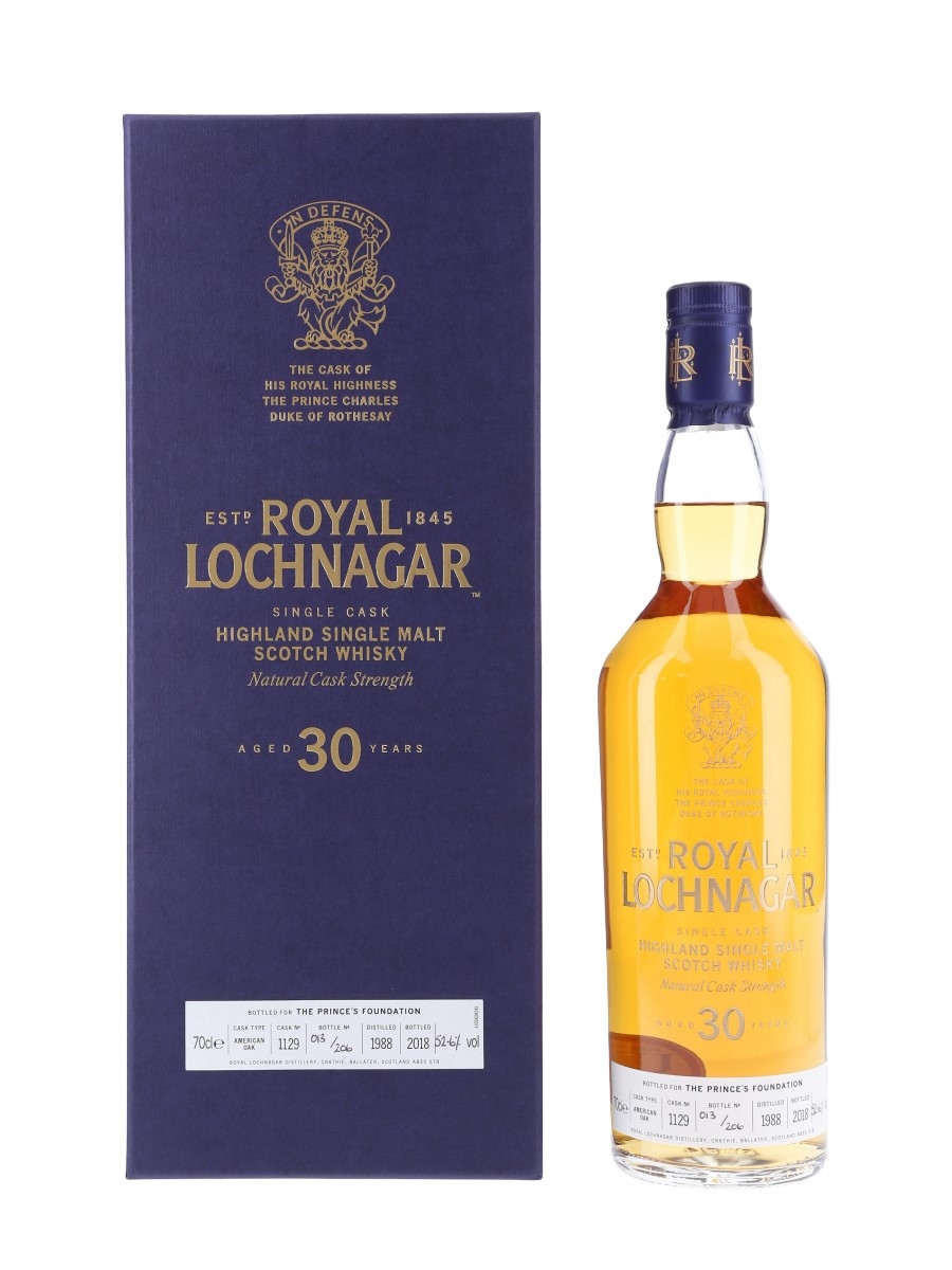 Royal Lochnagar 1988 30 Year Old - Bottle Number 013 Cask of HRH The Prince Charles, Duke of Rothesay 70cl / 52.6%