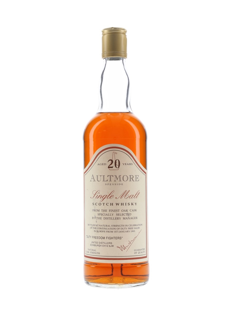 Aultmore 20 Year Old Bottled 1990s - Duty Freedom Fighters 70cl