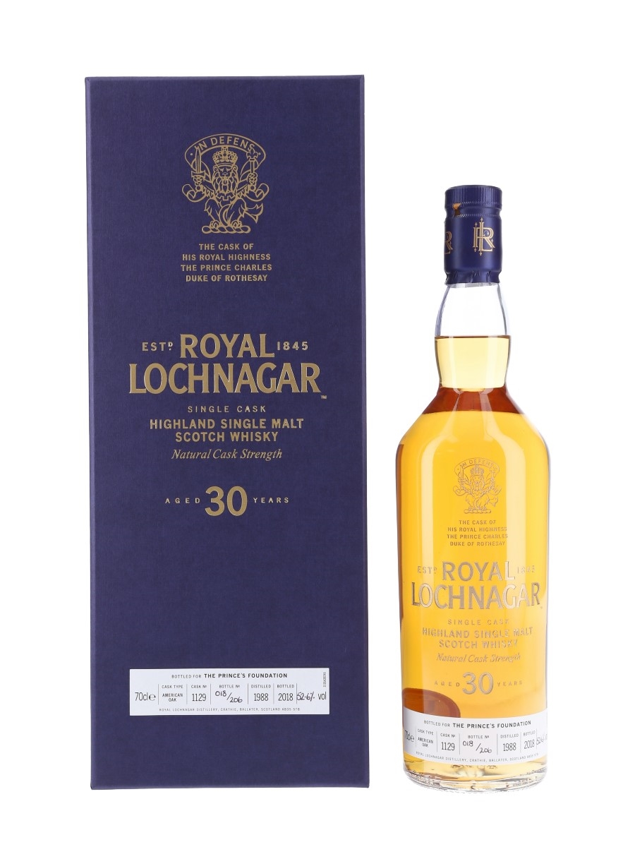 Royal Lochnagar 1988 30 Year Old - Bottle Number 018 Cask of HRH The Prince Charles, Duke of Rothesay 70cl / 52.6%
