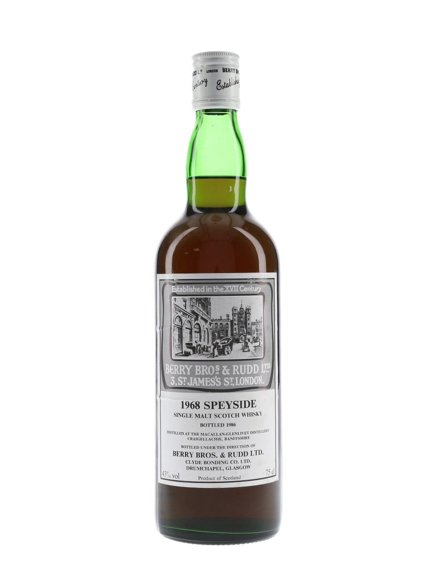 Macallan Glenlivet 1968 Bottled 1986 - Berry Bros & Rudd 70cl / 43%