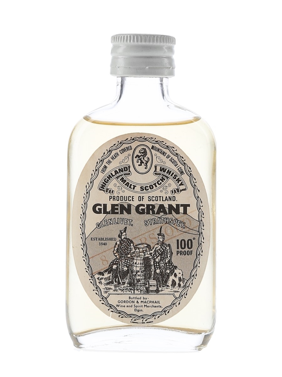 Glen Grant 8 Year Old 100 Proof Bottle 1970s - Gordon & MacPhail 5cl / 57%