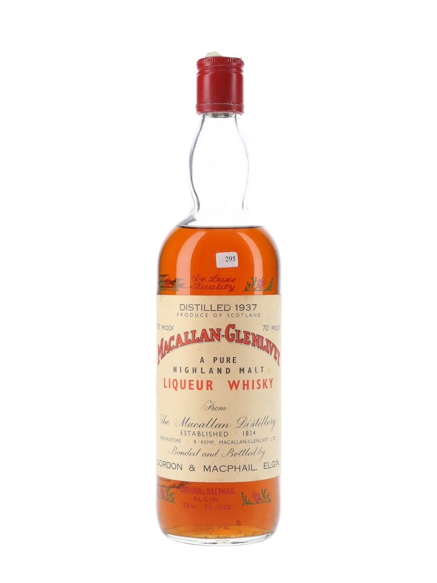 Macallan Glenlivet 1937 Gordon & MacPhail Bottled 1960s 75.7% / 40%