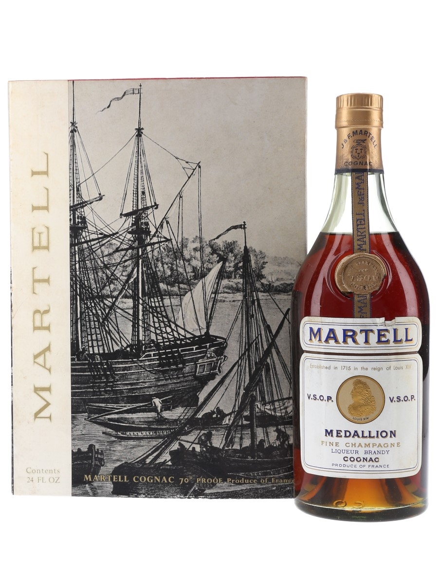 Martell Medallion VSOP Bottled 1960s - 250th Anniversary Decanter Labels 68cl / 40%