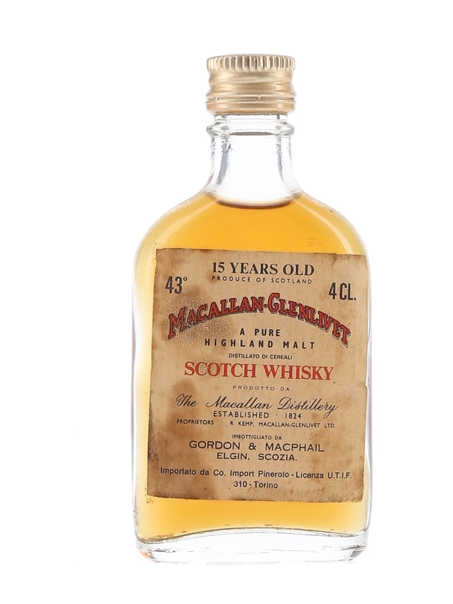 Macallan Glenlivet 15 Year Old Bottled 1960s-1970 - Pinerolo 4cl / 43%