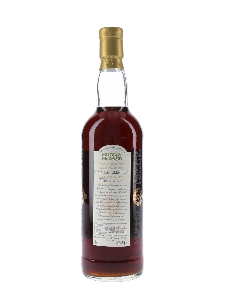 Macallan Glenlivet 1974 21 Year Old Bottled 1996 - Murray McDavid 70cl / 46%