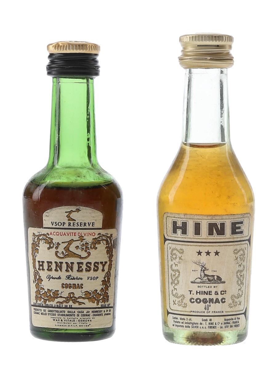 Hennessy VSOP Reserve & Hine 3 Star Bottled 1960s-1970s 2 x 3cl / 40%
