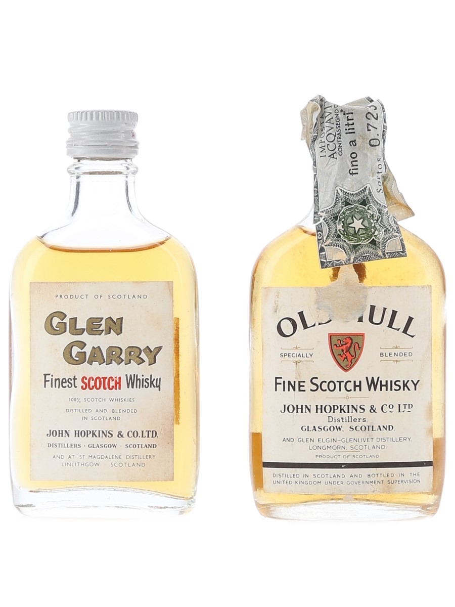 Glen Garry (St Magdalene) & Old Mull Bottled 1960s & 1970s - John Hopkins & Co. Ltd. 3.75cl & 4.7cl / 43.3%