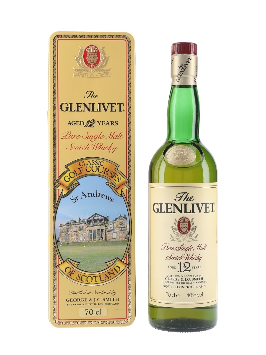 Glenlivet 12 Year Old Bottled 1990s - Classic Golf Courses St Andrews 70cl / 40%