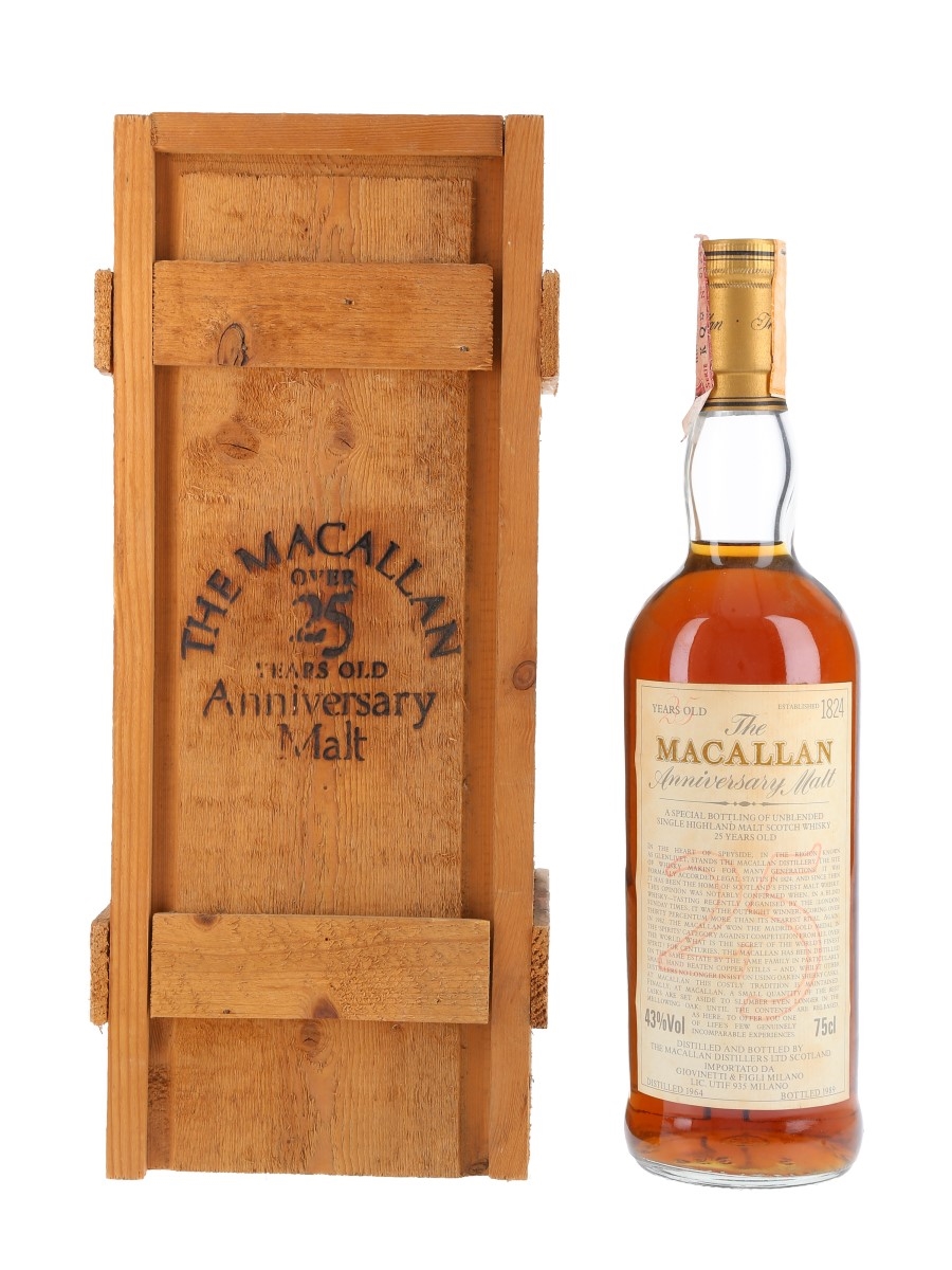 Macallan 1964 25 Year Old Anniversary Malt Bottled 1989 - Giovinetti 75cl / 43%