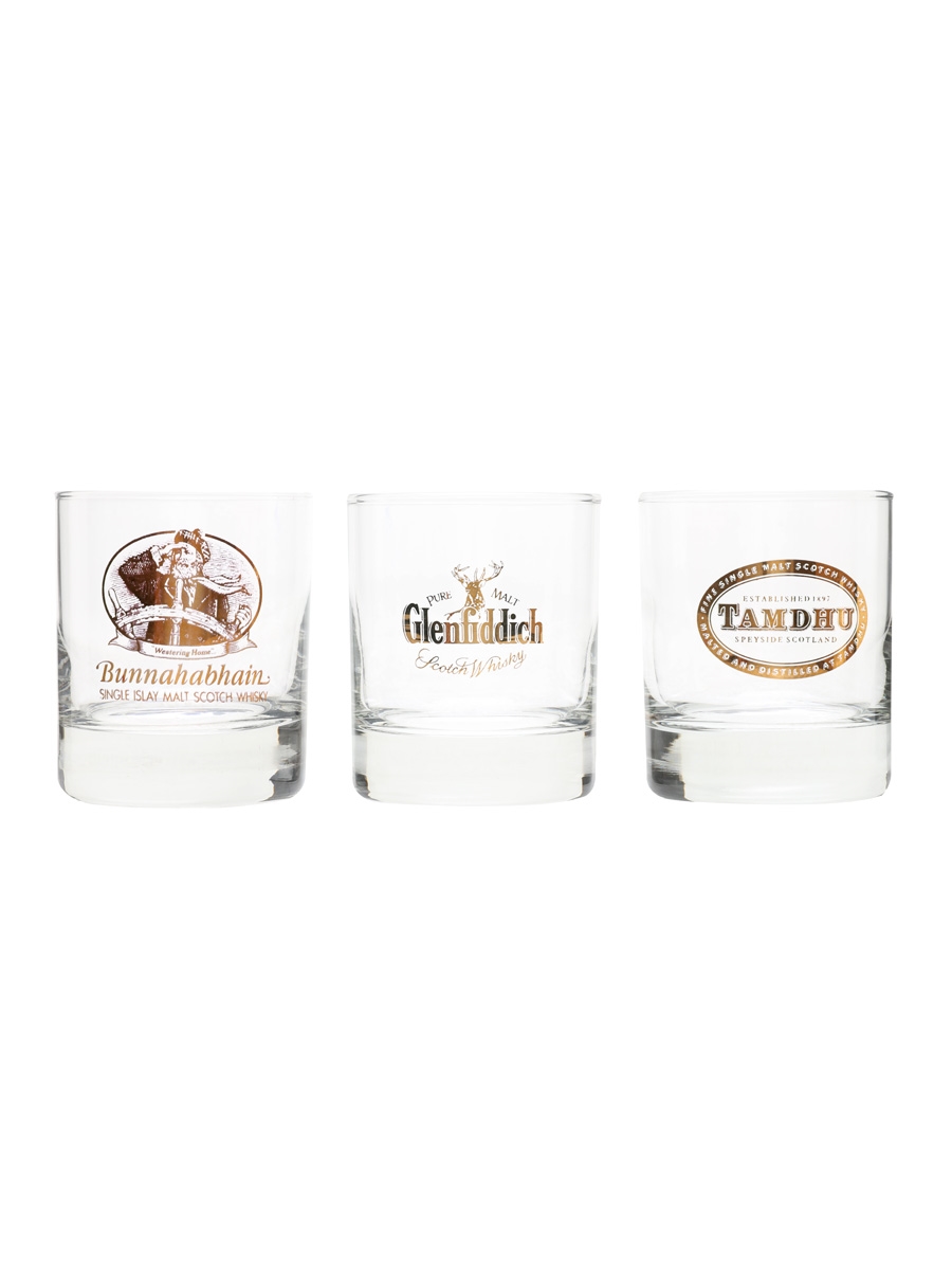Bunnahabhain, Glenfiddich & Tamdhu Whisky Glasses 