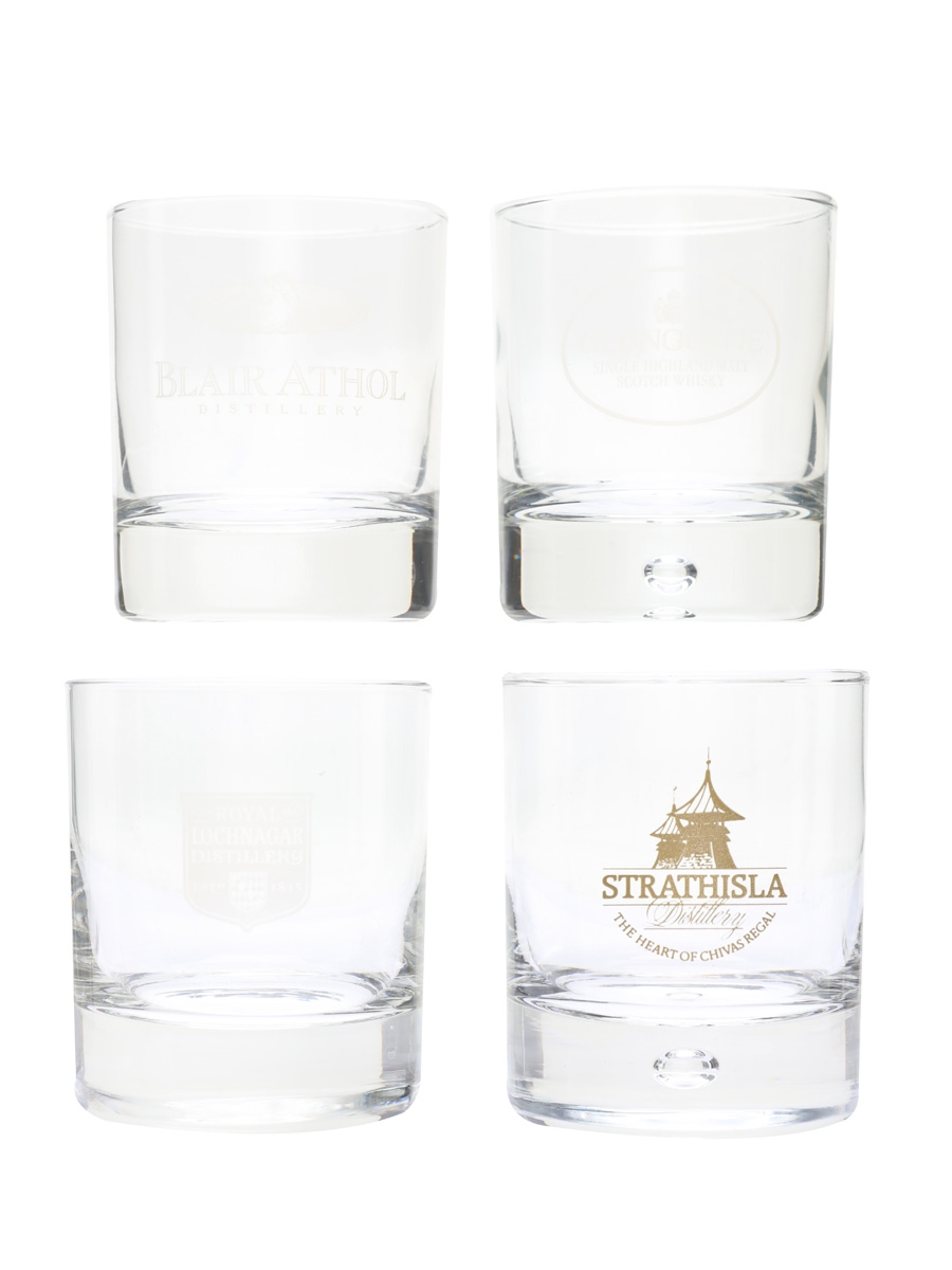 Branded Whisky Glasses Royal Lochnagar, Strathisla, Glengoyne & Blair Athol 