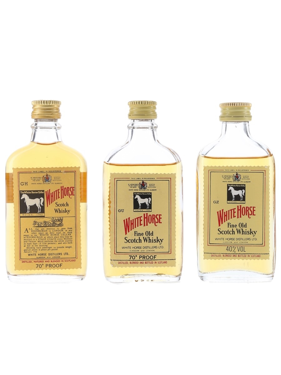 White Horse Bottled 1960s-1980s - Carpano 3 x 5cl / 40%