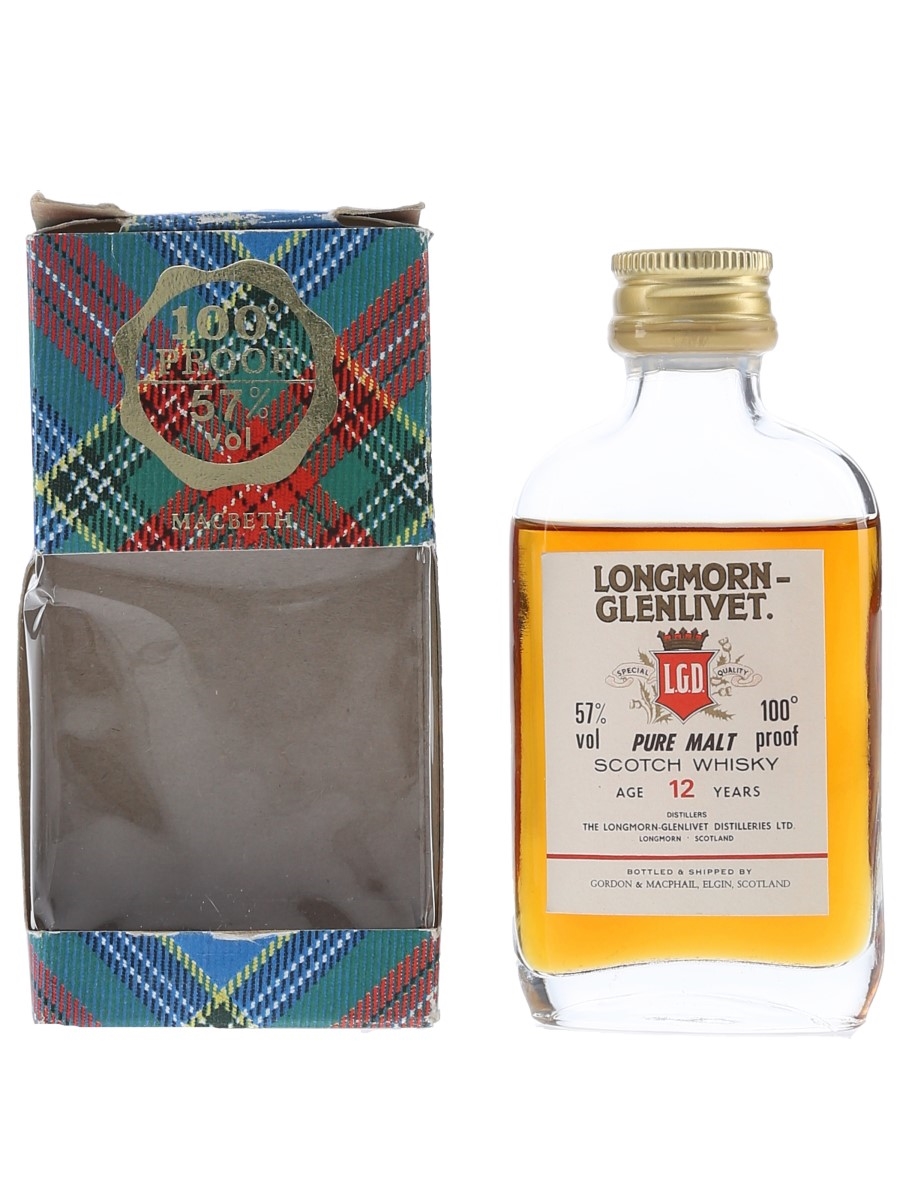 Longmorn-Glenlivet 12 Year Old 100 Proof Bottled 1970s-1980s 5cl / 57%