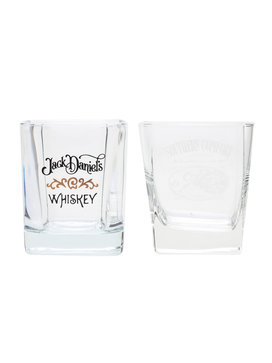 Jack Daniel's & Southern Comfort Branded Whiskey Glasses 