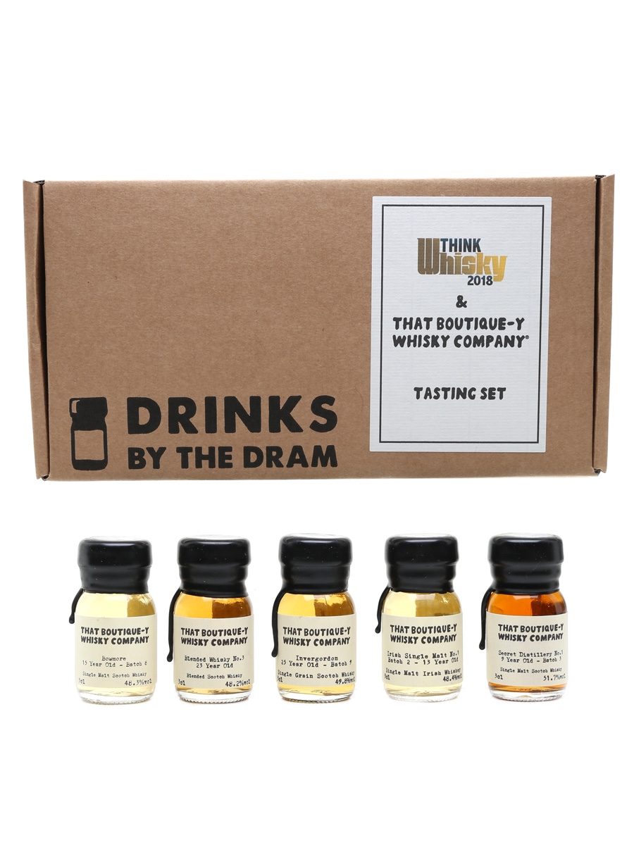 That Boutique-y Whisky Company Tasting Set Bowmore, Blended Whisky No.3, Invergordon, Irish No.1, Secret Distillery No.1 5 x 3cl