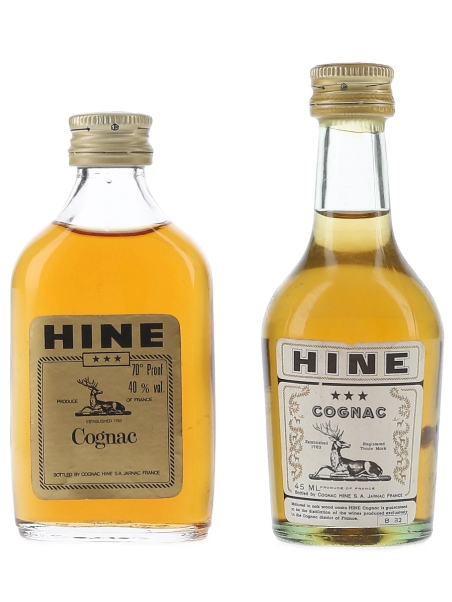 Hine 3 Star Bottled 1970s 2 x 4.5cl / 40%