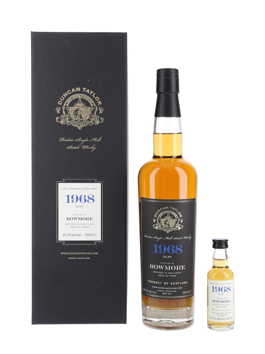 Bowmore 1968 Peerless 40 Year Old - Duncan Taylor 70cl & 5cl / 42.3% ABV