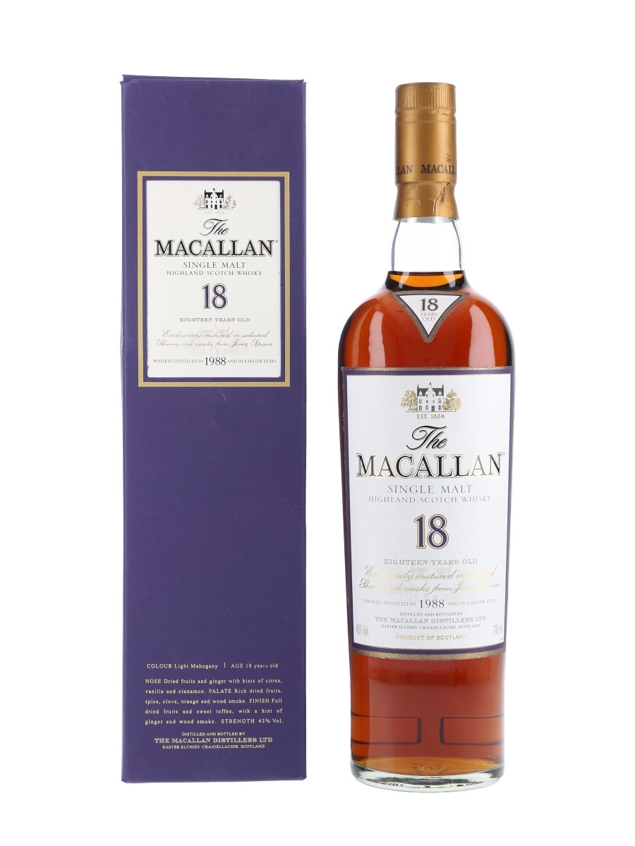 Macallan 18 Year Old 1988 And Earlier 70cl / 43%