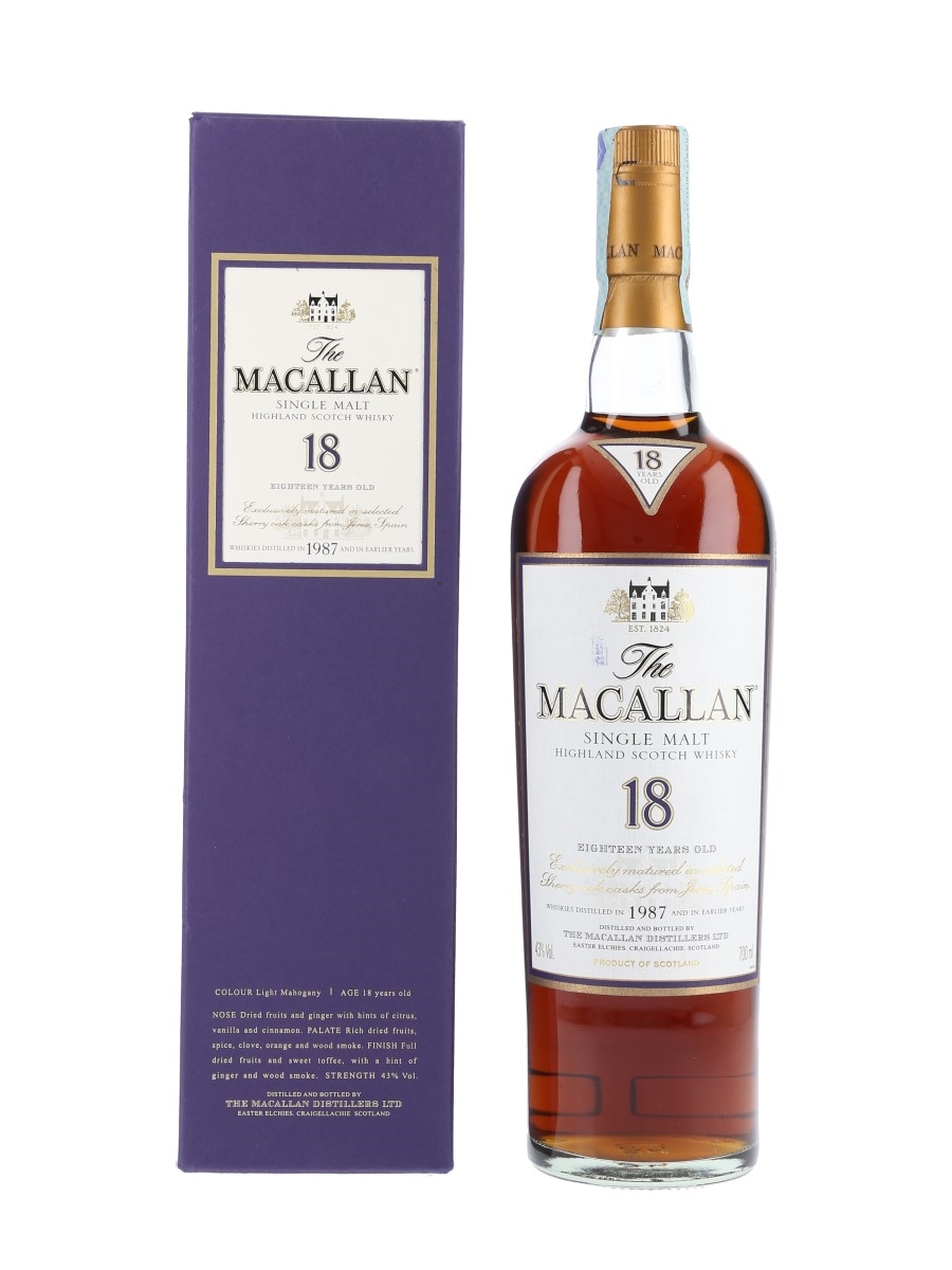 Macallan 18 Year Old 1987 And Earlier 70cl / 43%