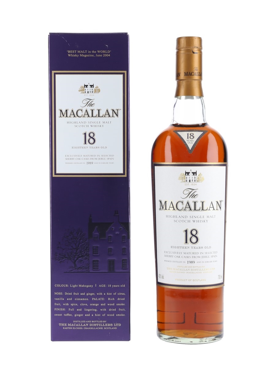 Macallan 18 Year Old 1989 and Earlier 70cl / 43%