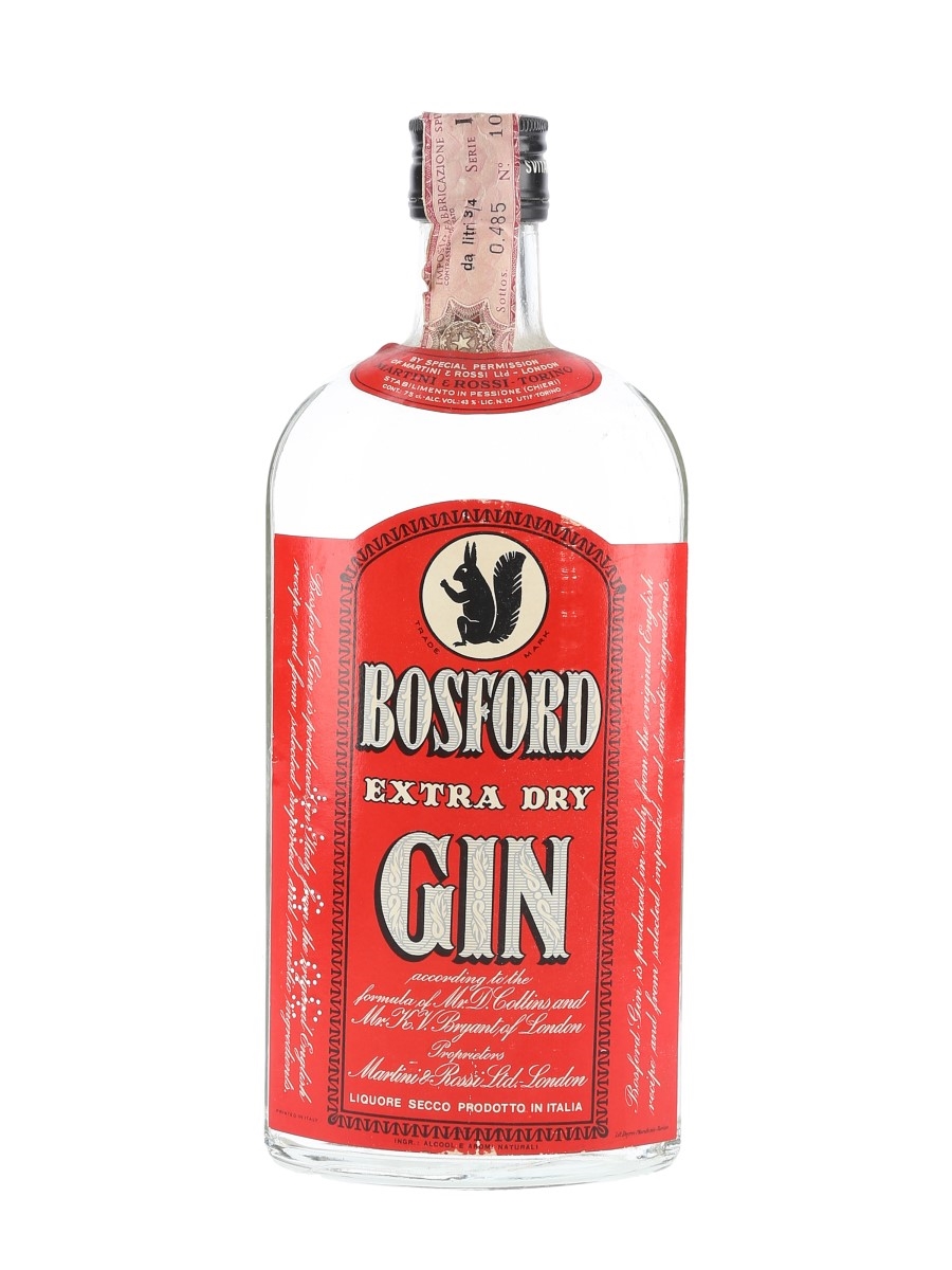 Bosford Extra Dry London Gin Bottled 1970s - Martini & Rossi 75cl / 43%