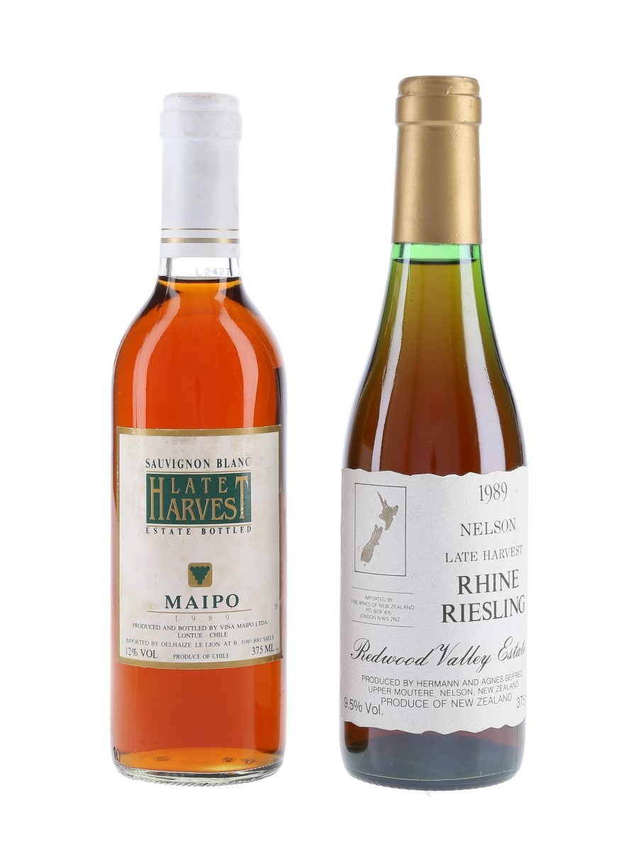Nelson Late Harvest Rhine Riesling 1989 & Maipo Late Harvest Sauvignon Blanc 1989 2 x 37.5cl