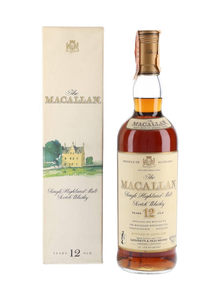 Macallan 12 Year Old Bottled 1980s - Giovinetti 75cl / 43%