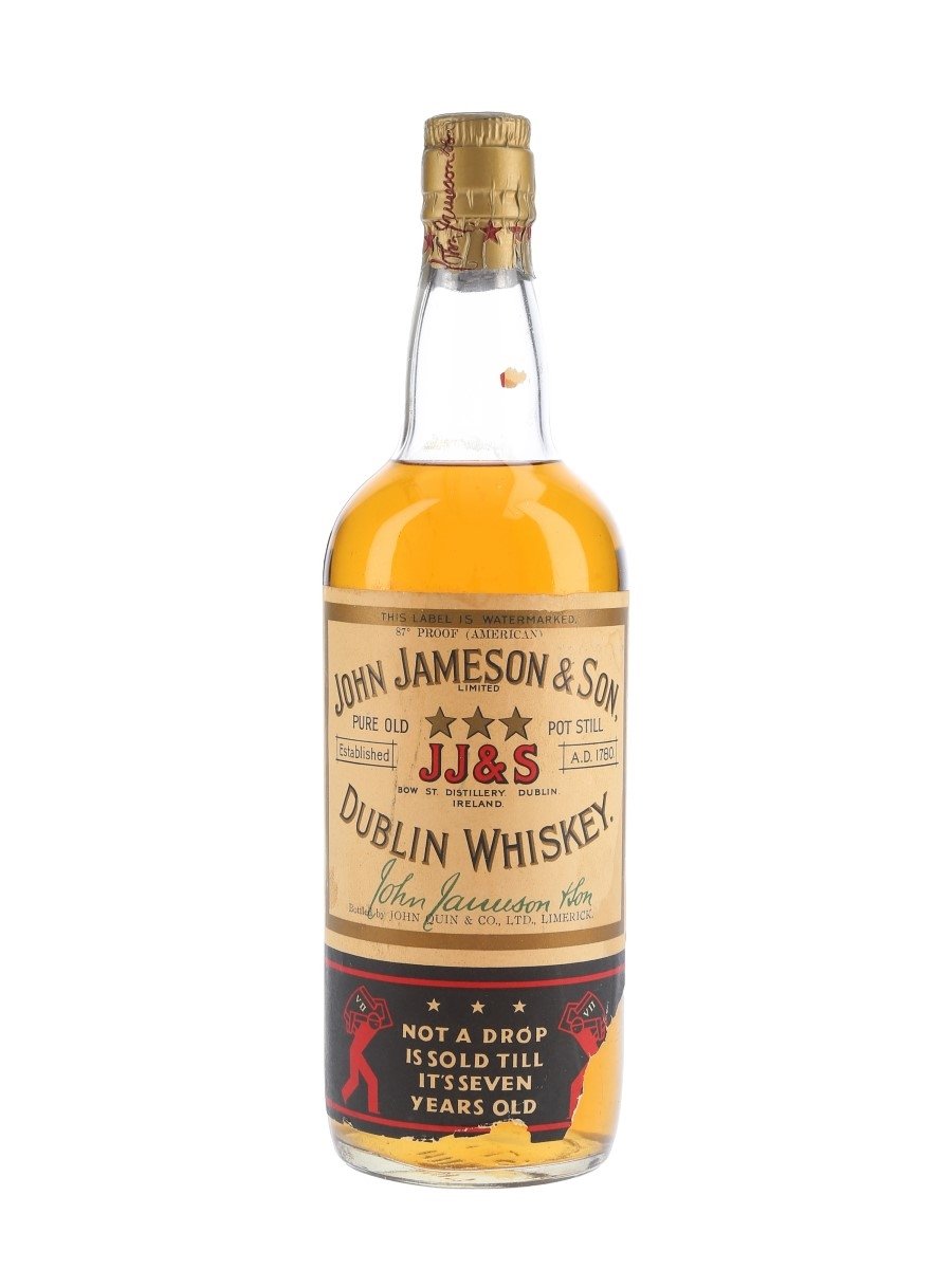 John Jameson & Son 7 Year Old 3 Star Bottled 1950s - John Quin & Co. Ltd. 75cl / 43.5%