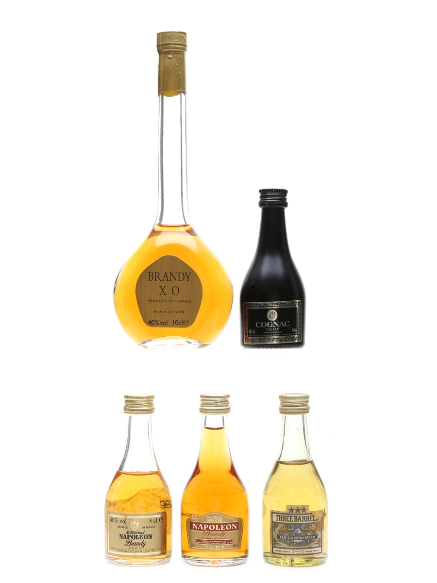 Assorted Brandy & Cognac  5 x 5cl-10cl