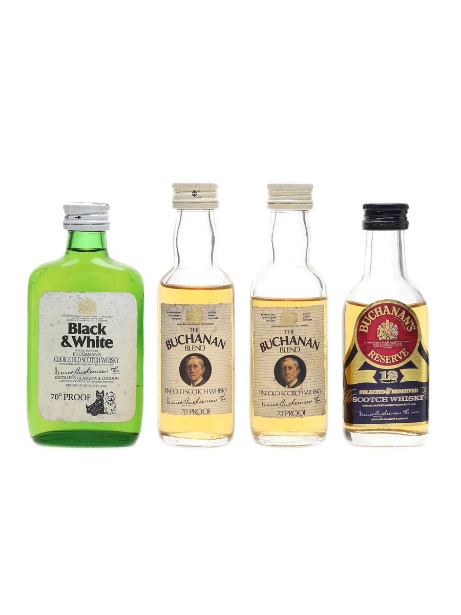 James Buchanan Blends Bottled 1970s-1980s 4 x 4cl-5cl / 40% ABV