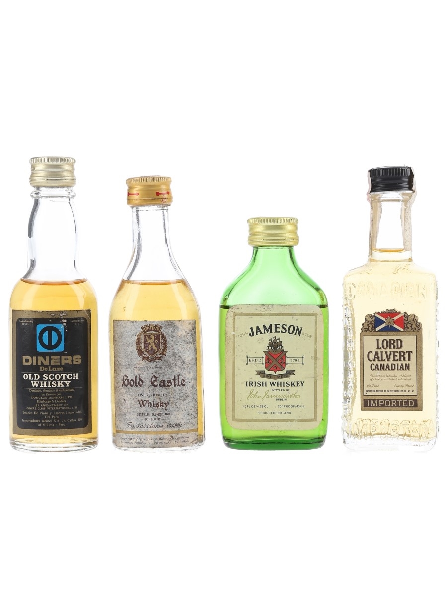 Whiskies Of The World Bottled 1970s-1980s 4 x 4.7cl-6.5cl