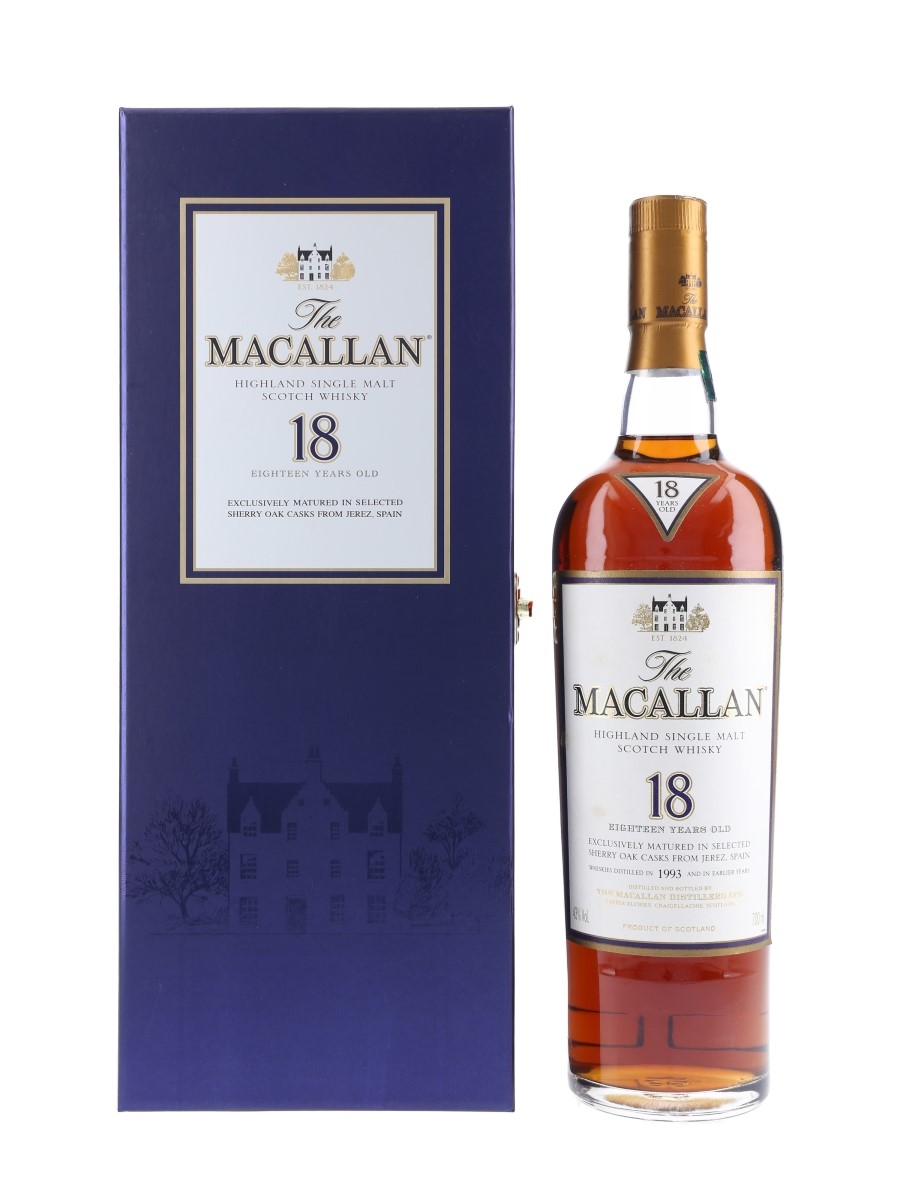 Macallan 18 Year Old 1993 and Earlier - Presentation Box 70cl / 43%