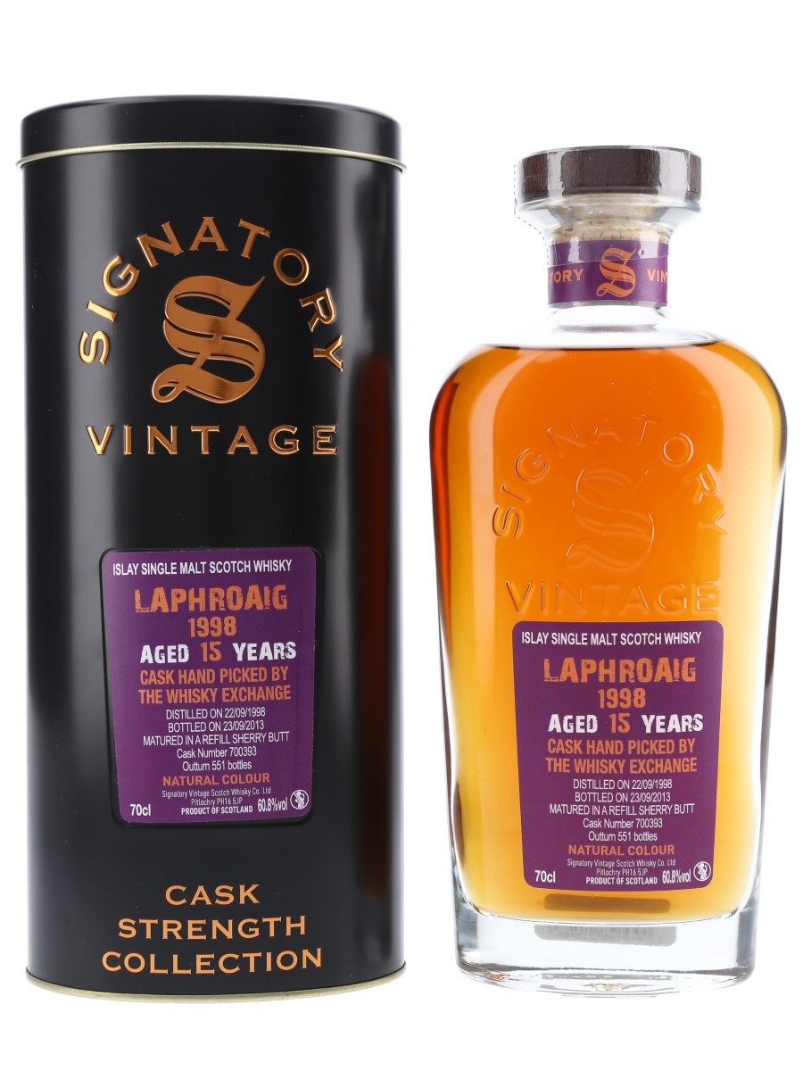 Laphroaig 1998 15 Year Old The Whisky Exchange Bottled 2013 - Signatory Vintage 70cl / 60.8%