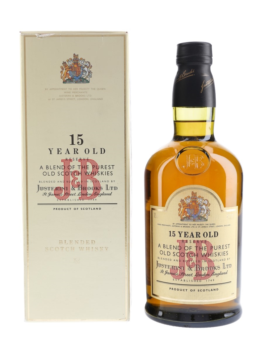 ウイスキー Justerini & Brooks 15 Year Old J & B Reserve 15 Year Old 100cl