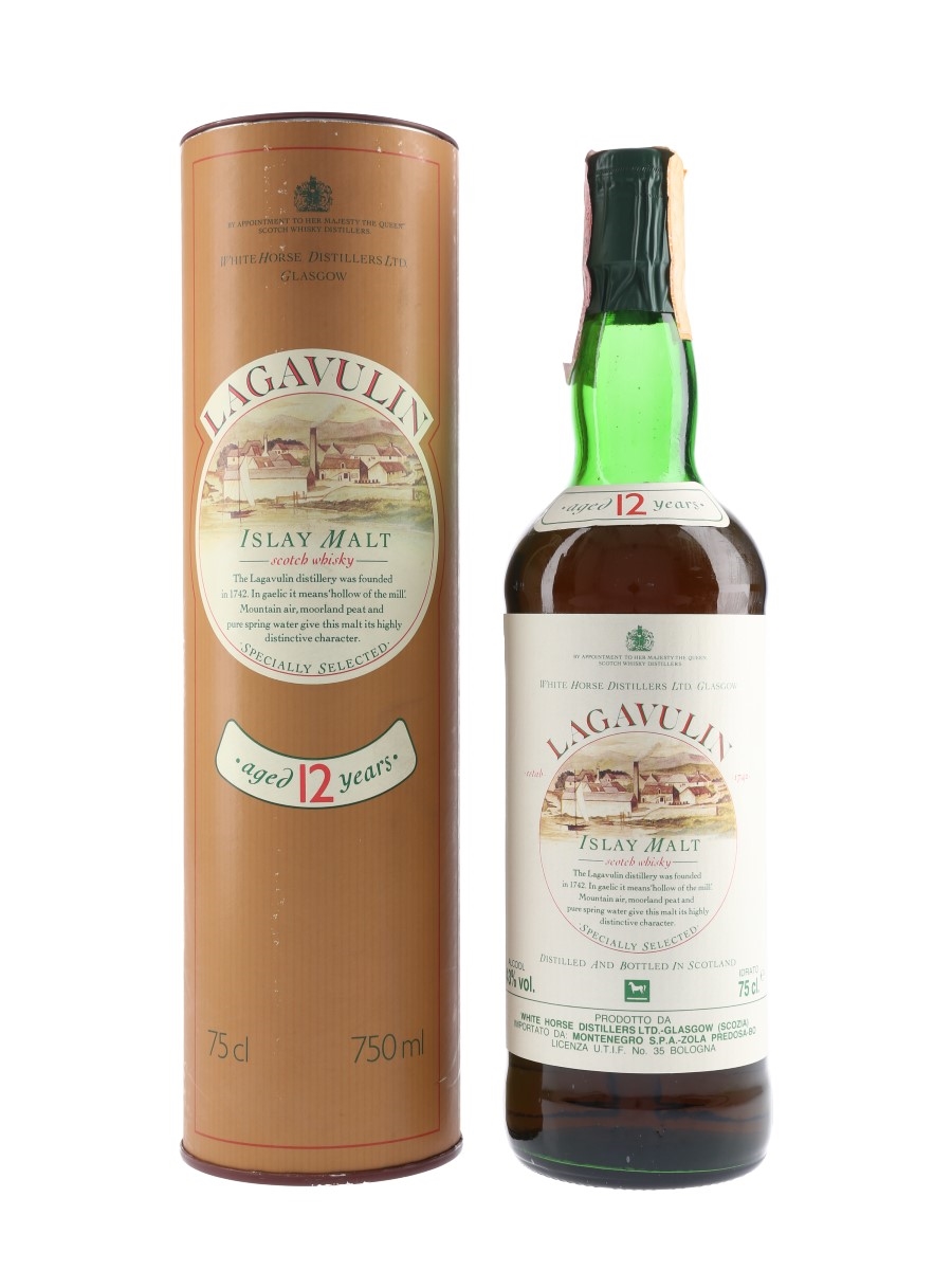 Lagavulin 12 Year Old Bottled 1980s - White Horse 75cl / 43%