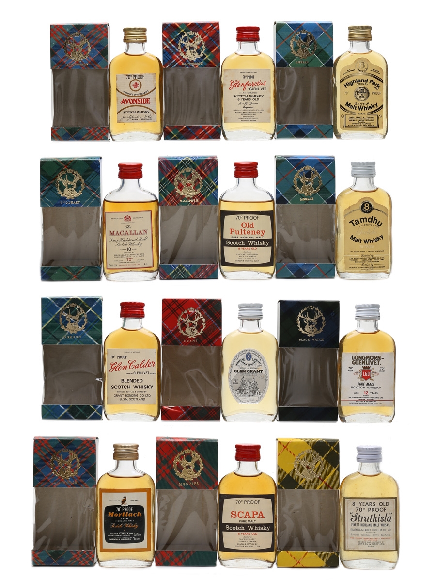 Speymalt Whisky Selection Bottled 1970s - Gordon & MacPhail 12 x 4cl-5cl / 40%