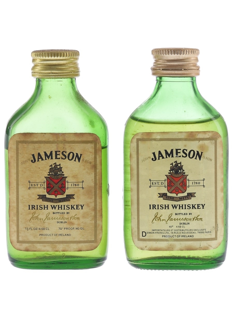 Jameson Irish Whiskey Bottled 1970s 2 x 4.68cl / 40%