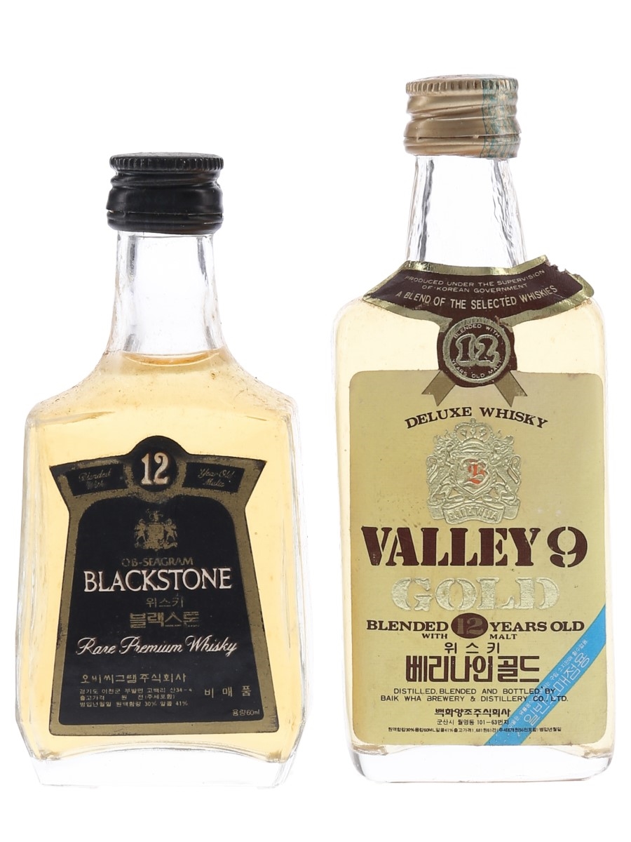 OB Seagram's Blackstone & Valley 9 Gold 12 Year Old Korean Whisky 2 x 6cl / 41%
