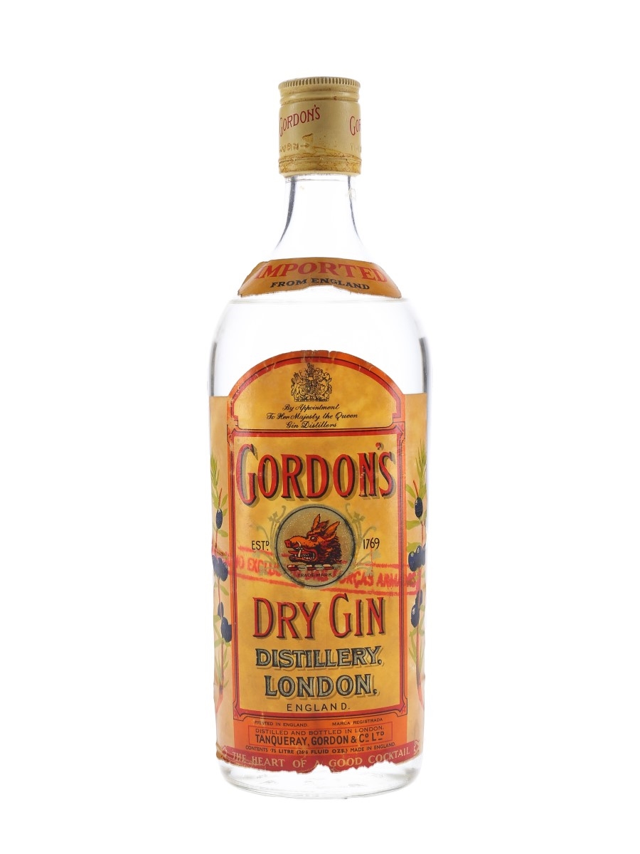 Gordon's Dry Gin Bottled 1960s 75cl