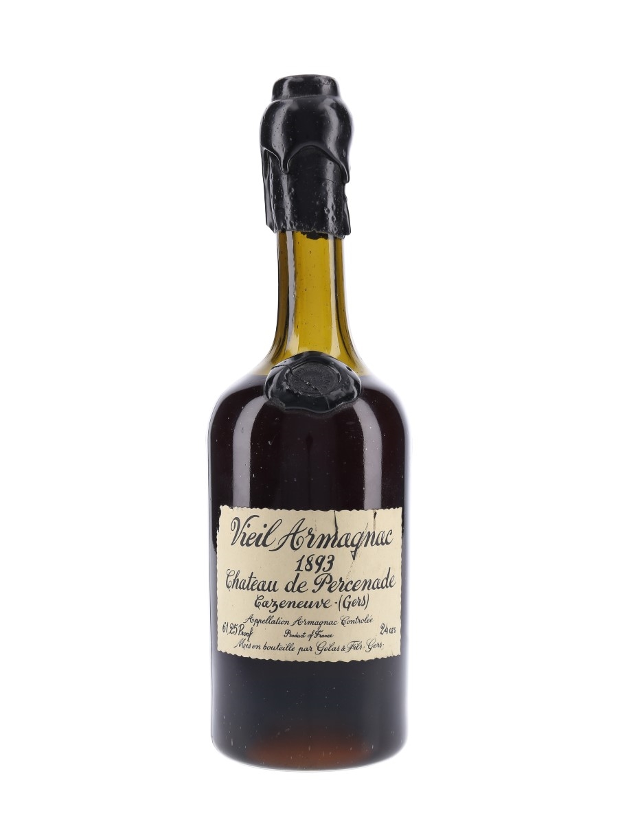 Vieil Armagnac 1893 Chateau De Percenade Bottled 1960s-1970s - Gelas 68cl / 35%
