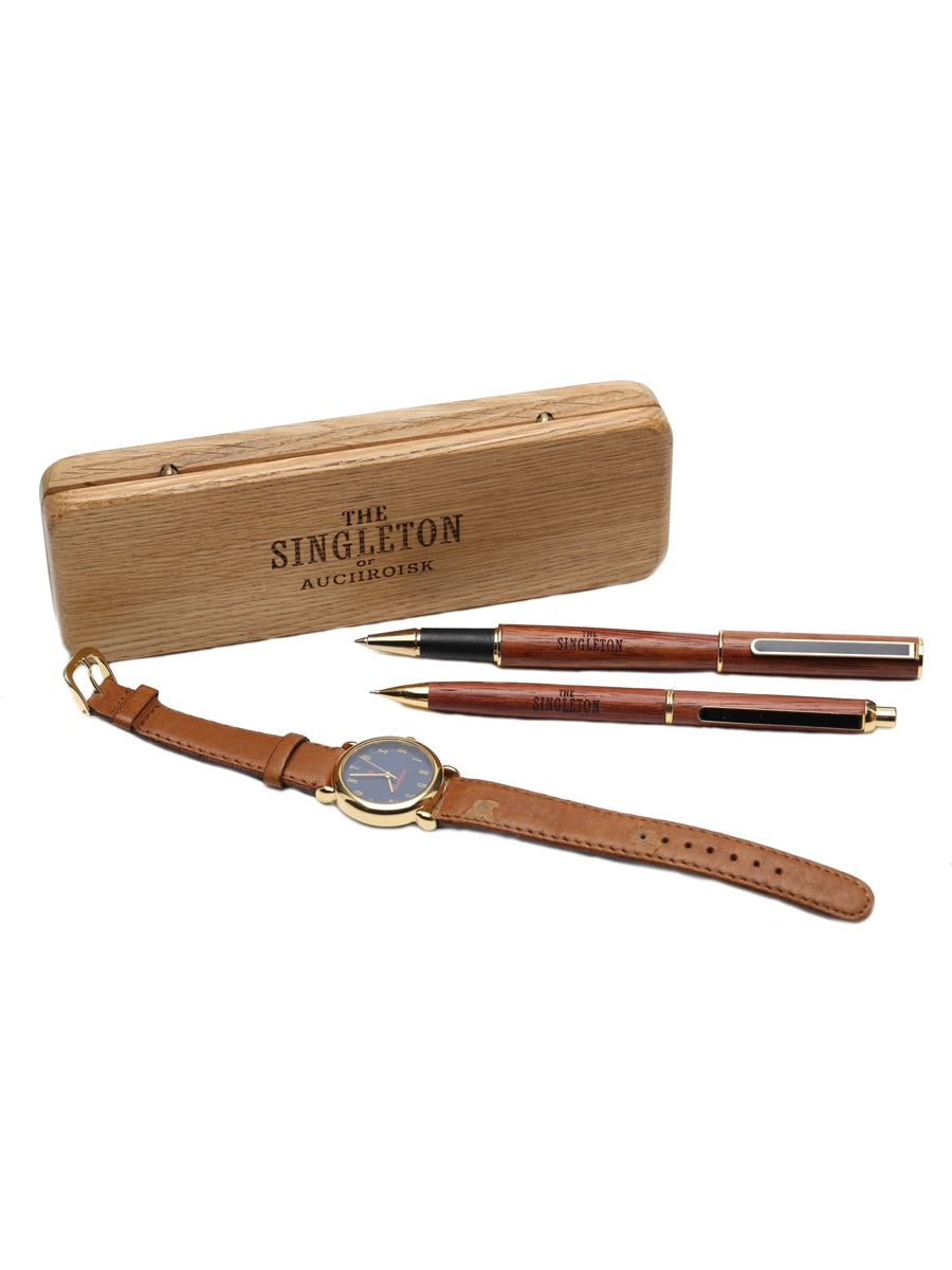 Singleton of Auchroisk Pen & Pencil Set with Watch Memorabilia 