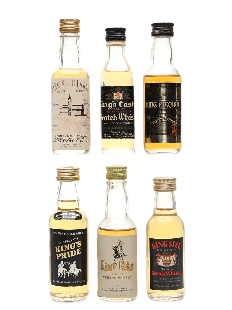Assorted Blended Scotch Whisky King Edward I, King Size, King's Barros, King's Castle, King's Pride & King's Rider 6 x 4.7cl-5cl