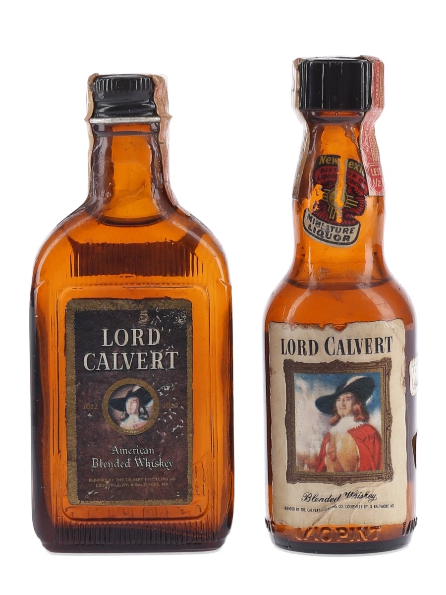 Lord Calvert Bottled 1950s - The Calvert Distilling Co. 2 x 4.7cl