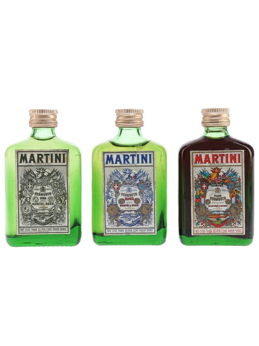 Martini Vino Vermouth Bottled 1960s-1970s - Martini & Rossi 3 x 5cl / 17%