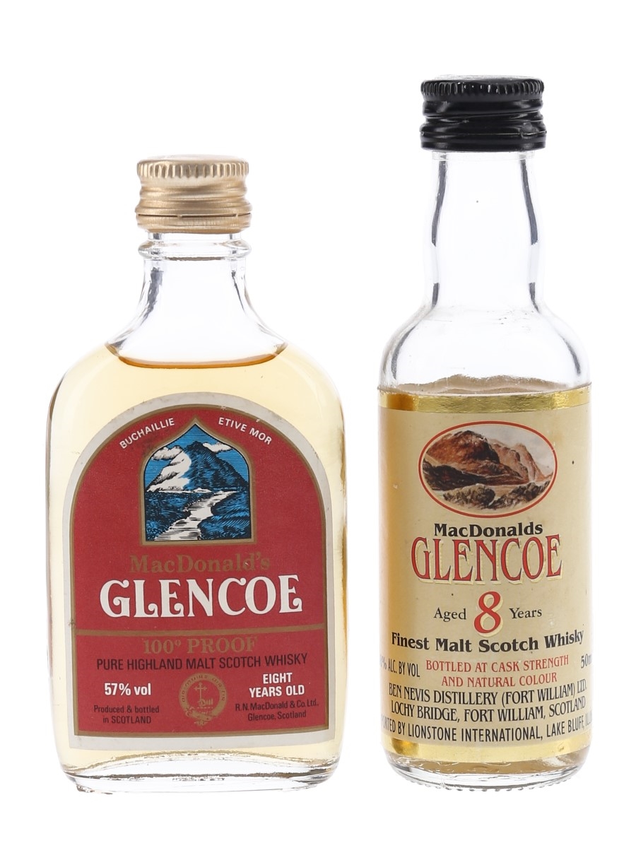 MacDonald's Glencoe 8 Year Old Bottled 1970s & 1990s 2 x 5cl